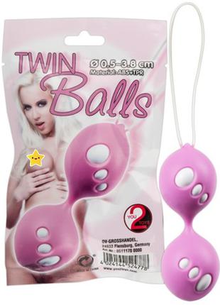 Рожеві вагінальні кульки "Twin Balls" від You2Toys