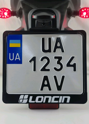 Рамка для мото номери з написом LONCIN мотоцикл подномерник