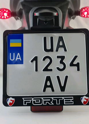 Мото рамка для мото номера Украины подномерник FORTE мотоцикл