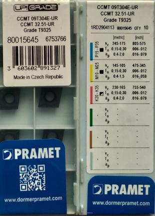 CCMT09T304E-UR Grade T9325 Pramet ORIGINAL Пластина твердоспла...