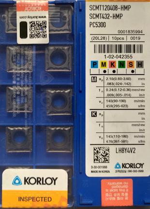 SCMT 120408-HMP PC5300 Korloy Original Пластина твердосплавная