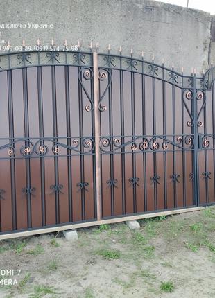 Ворота с калиткой фото, кованые ворота и калитки