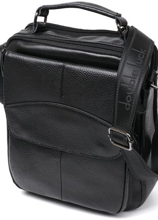 Вместительная кожаная мужская сумка Vintage 20683 Черный
