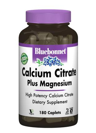 Цитрат Кальция + Магний, Bluebonnet Nutrition, 180 капсул