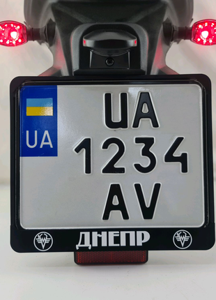 Рамка мото номера с надписью Днепр мотоцикл подномерник
