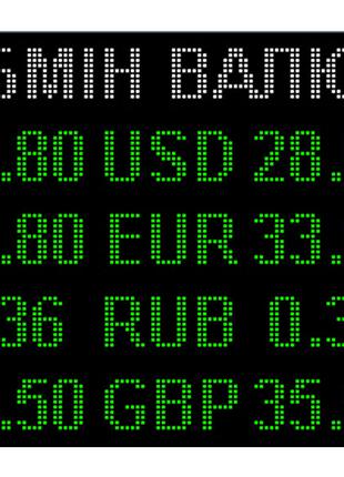 Електронне табло обмін валют двоколірне — 4 валюти 960х800 мм ...