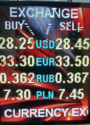 Светодиодное компактное цветное табло обмена валют - 4 валюты ...