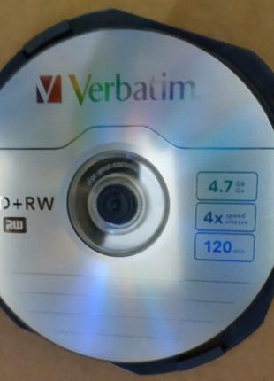 Диск для многоразовой записи Verbatim DVD+RW  4.7GB, 4x
