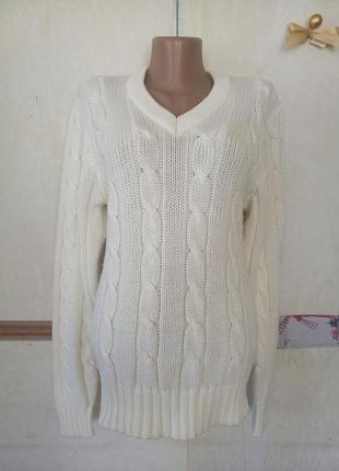 Белый свитер пуловер акрил