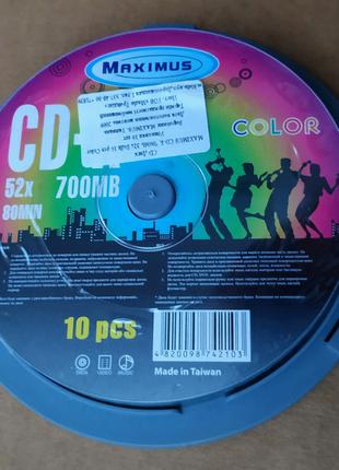 Комплект дисків для запису Maximus CD-R 700 MB, 52x Color Тайвань