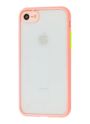 Противоударный матовый чехол для iPhone SE 2020 розовый бампер...