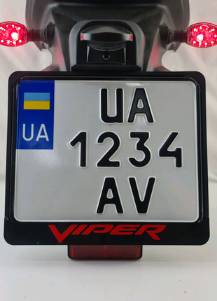 Рамка для мото номера України подномерник мотоцикл Viper