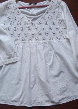 Блуза lc waikiki большого размера из хлопковой ткани с вышивко...