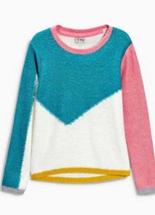 Джемпер светр з кольоровими вставками некст
