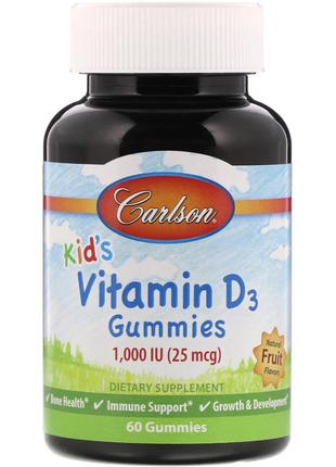 Carlson Labs, Детские жевательные таблетки с витамином D3, нат...