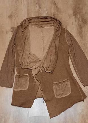 Ассиметричная кофта свитер накидка кардиган italy размер l-xl