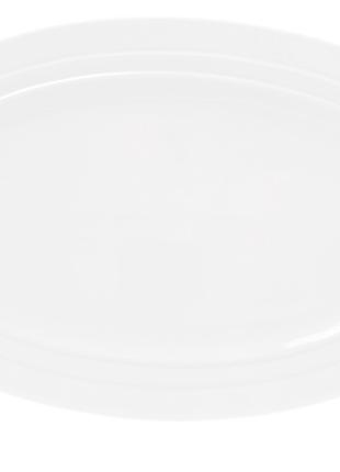 Блюдо фарфоровое сервировочное овальное 30 см, цвет - белый