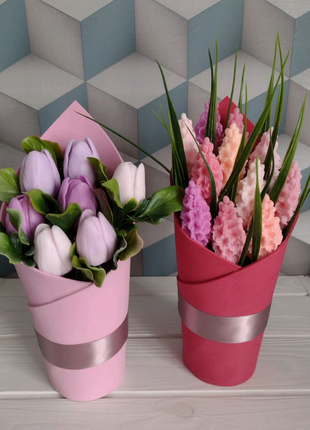 Букеты из мыла. Тюльпаны, цветы 8 марта 14 февраля