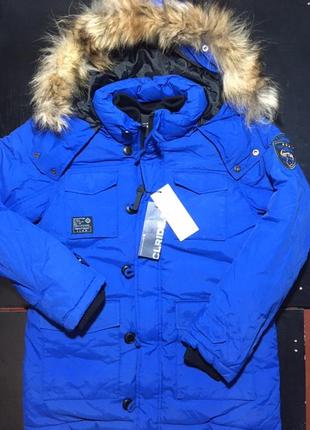 Куртка парку підліткова аляска яскраво-синя чоловіча рост160,1...
