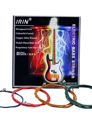 Разноцветные струны для бас-гитары IRIN 40-95