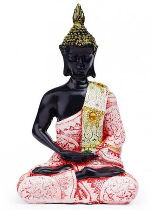 Статуэтка Будда Амитабха полистоун розовая тога
