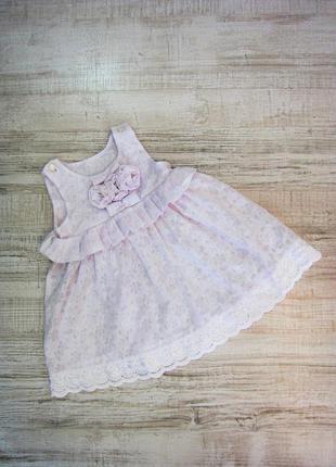 Платье летнее белое нарядное lotex,  6-12 мес.