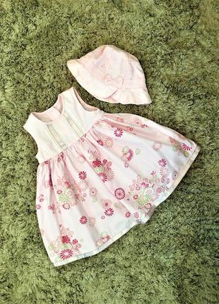Платье летнее розовое mothercare, 9-12 мес.