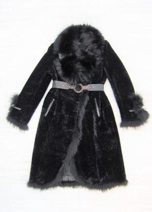Шуба мутон чернобурка пальто зимнее меховое дублёнка халат mefi