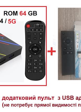 ТВ приставка H96max-plus 4/64GB RK3328 WiFi 2.4/5G +додатк пульт