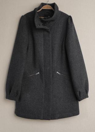 Укороченное тёплое шерстяное пальто h&m