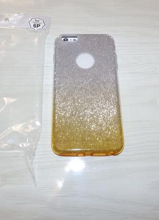 Блестящий чехол silver gold iphone 6 plus блёстки