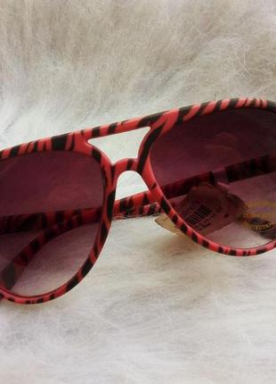 Розовые цветные имиджевые очки с черным солнцезащитные стекла ...