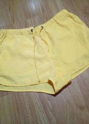 Пляжные шорты быстросохнущие женские пляж спорт яркие желтые xs