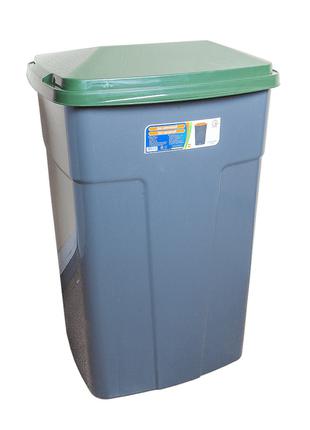 Бак мусорный 90л зелено-серый