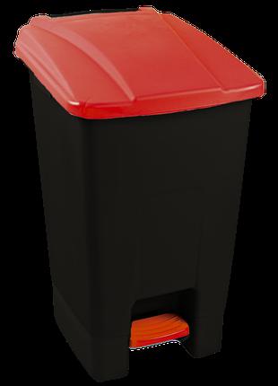 Бак для мусора с педалью Planet 70 л черный - красный