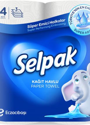 Бумажные полотенца Selpak 3 слоя 80 отрывов 4 рулона (86905300...