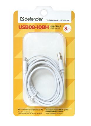 Кабель Defender USB - MicroUSB 3м Белый