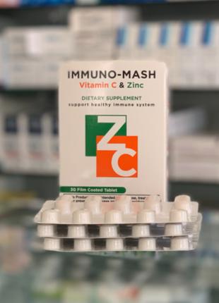 Immuno-Mash Для імунітету Вітамін С і цинк 30 табл Єгипет