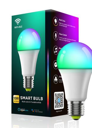 Умная LED лампочка RGB с управлением со смартфона WiFi