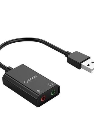 Звуковая карта ORICO USB 2.0 внешняя стерео с гарнитурой и мик...