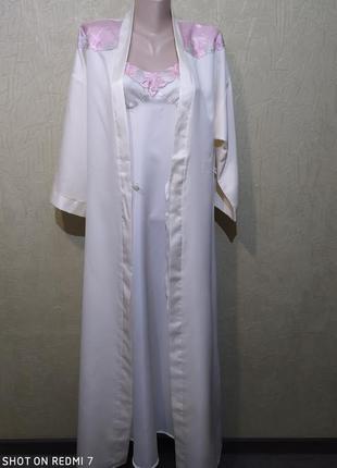 St. michael, комплект: ночная рубашка с халатом, винтаж.