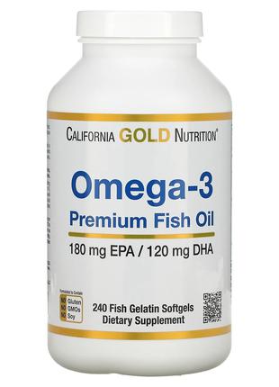 California Gold Nutrition, омега-3, рыбий жир премиального кач...