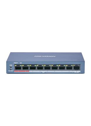 8-портовый неуправляемый POE коммутатор Hikvision DS-3E0109P-E...