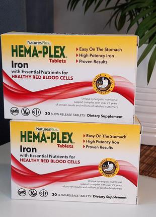 Hema Plex Железо с кофакторами, 85 мг, США, 10 и 30 таблеток