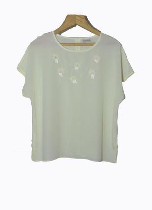 Роскошная шифоновая блуза молочного цвета uk18