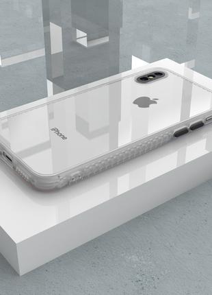 Противоударный чехол для iPhone X XS Белый прозрачный защита к...