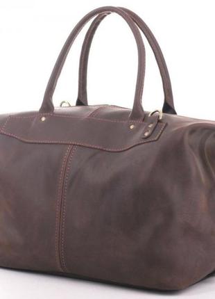 Дорожная кожаная коричневая стильная сумка для спортзала фитне...