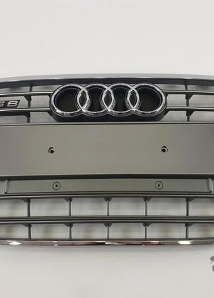 Тюнинг Решетка радиатора Audi A6 2011-2014год Серая с хромом (...