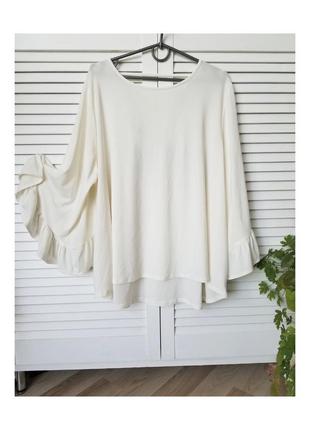 Оверсайз блузка масляная цвета айвори блузка с оборками
