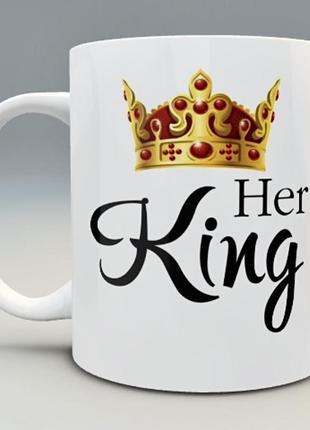 🎁 подарок чашка “her king” парню мужу день влюблённых